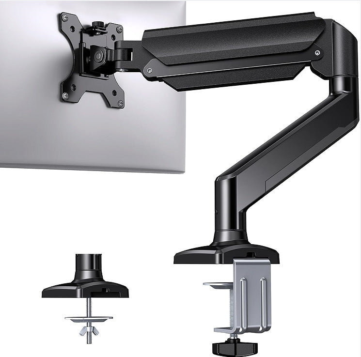 Cargue la imagen en el visor de la galería, Single Monitor Desk Mount, Adjustable Gas Spring Monitor Arm Support Max 32 Inch, Max Load 22 Ibs Screen, Computer Monitor Stand Holder with Clamp/Grommet Mounting Base
