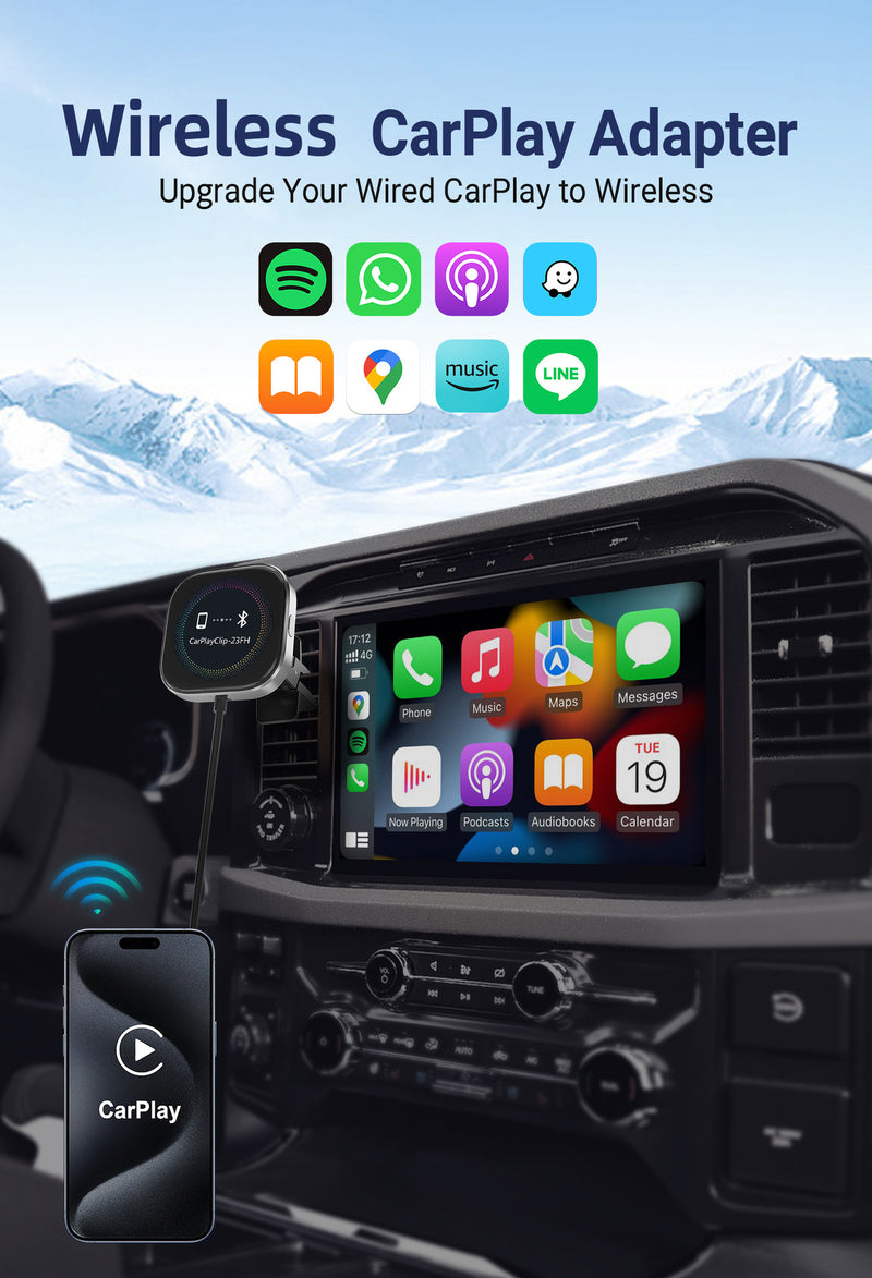 Cargue la imagen en el visor de la galería, Plug and Play Wireless CarPlay Adapter With Built-in Screen for iPhone 11/12/13/14/15/16 - Polar Tech Australia
