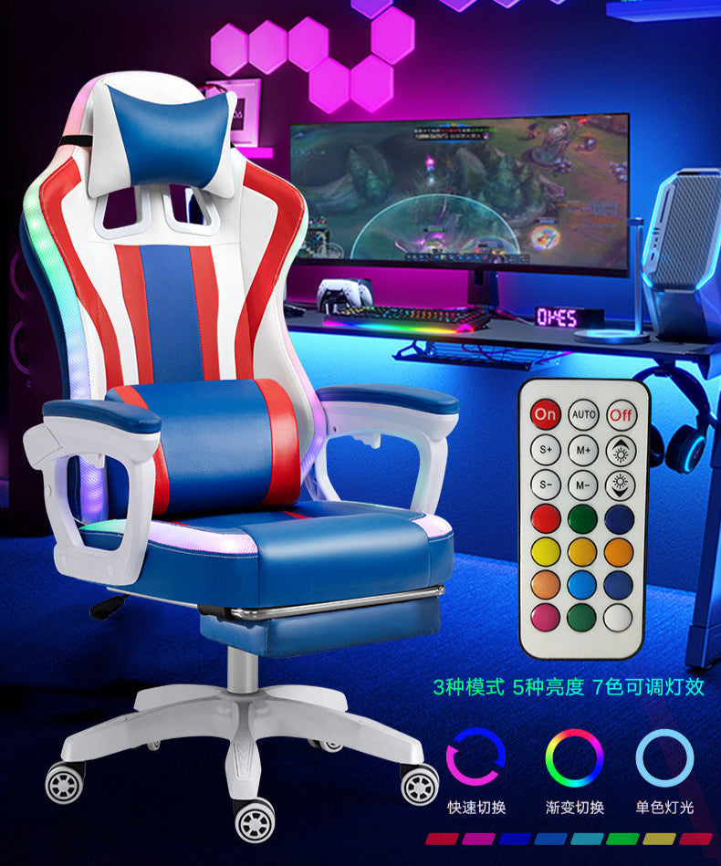 Load image into Gallery viewer, [Built-in RGB Light &amp; Bluetooth Speaker] American Style PU Leather Gaming Racing Chair OFFICE Computer Chair - Polar Tech Australia
