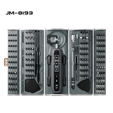 [JM-8193] JAKEMY 180-in-1 Electric Mini Container Smart LED Rectangular Electric Screwdriver Set with 3-Speed Torque - Polar Tech Australia