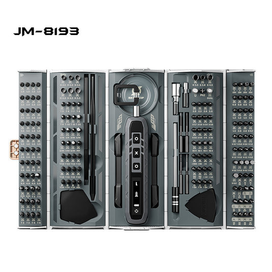 [JM-8193] JAKEMY 180-in-1 Electric Mini Container Smart LED Rectangular Electric Screwdriver Set with 3-Speed Torque - Polar Tech Australia