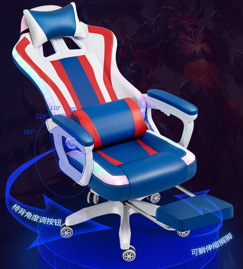 Load image into Gallery viewer, [Built-in RGB Light &amp; Bluetooth Speaker] American Style PU Leather Gaming Racing Chair OFFICE Computer Chair - Polar Tech Australia
