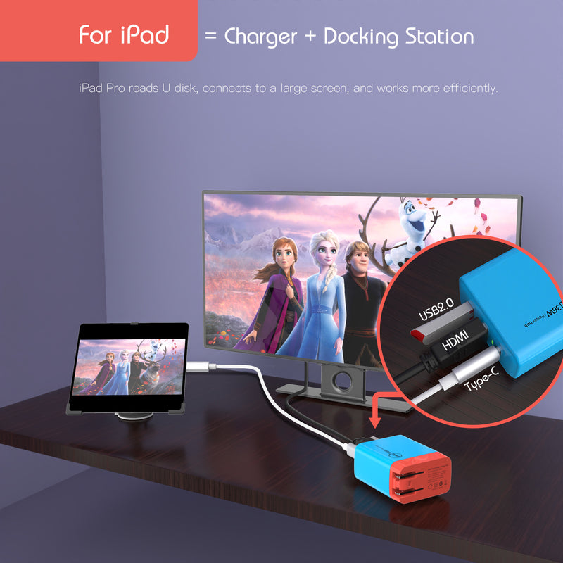 Cargue la imagen en el visor de la galería, Switch Dock GaN Fast Charging HDMI Hub Portable Dock - Polar Tech Australia
