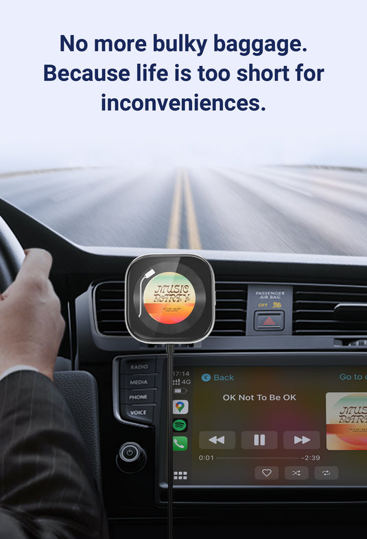 Plug and Play Wireless CarPlay Adapter With Built-in Screen for iPhone 11/12/13/14/15/16 - Polar Tech Australia