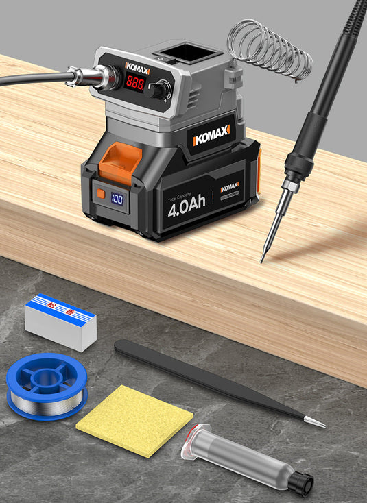 [Body Only] Komax Portable Outdoor Battery Powered Digital Display Soldering Iron Station 180℃ - 480℃
