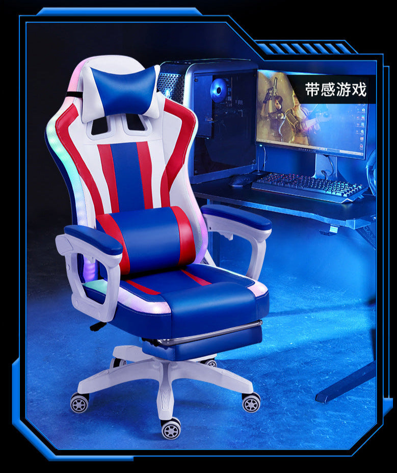 Load image into Gallery viewer, [Built-in RGB Light &amp; Bluetooth Speaker] American Style PU Leather Gaming Racing Chair OFFICE Computer Chair - Polar Tech Australia

