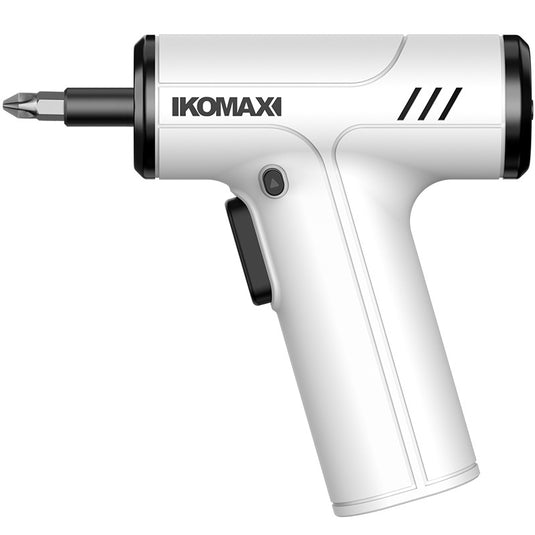 Komax White Portable USB Rechargeable 4 Speed Cordless Electric Screwdriver with LED