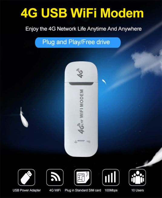 [U96-3] 4G Wireless Internet Dongle LTE SIM Card Mini Portable 4G Modem 150Mbps with WiFi USB Dongle - Polar Tech Australia