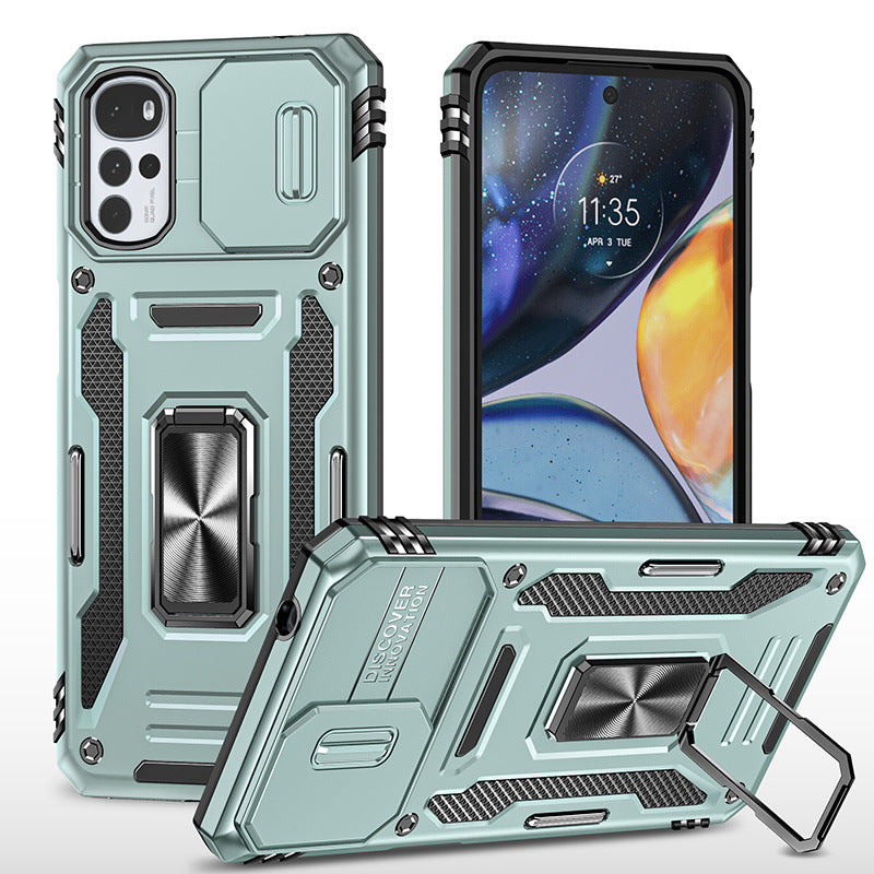 Chargez l&#39;image dans la visionneuse de la galerie, [Magnetic Rotable Kickstand][Slide Camera Cover] Motorola Moto G22 - Shield Shockproof Rugged Heavy Duty Case - Polar Tech Australia
