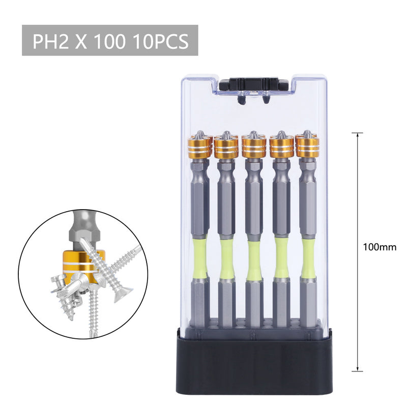 Cargue la imagen en el visor de la galería, [10pcs/100mm] Dual Head Magnetic Suction Anti-Shock PH2 Phillips Impact Driver Bit Set
