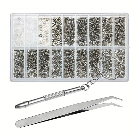 [1000 Pieces] Essential Eyewear Watch Camera Repair Screw Set Tool Kit