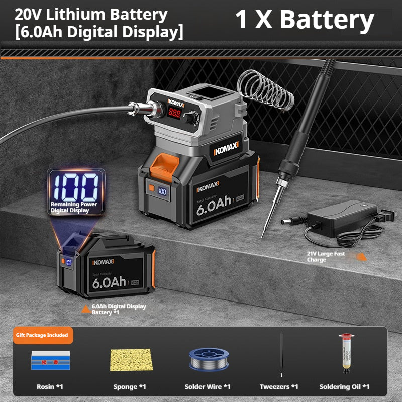 Chargez l&#39;image dans la visionneuse de la galerie, [Battery + Charger Bundle Kit] Komax Portable Outdoor Battery Powered Digital Display Soldering Iron Station 180℃ - 480℃
