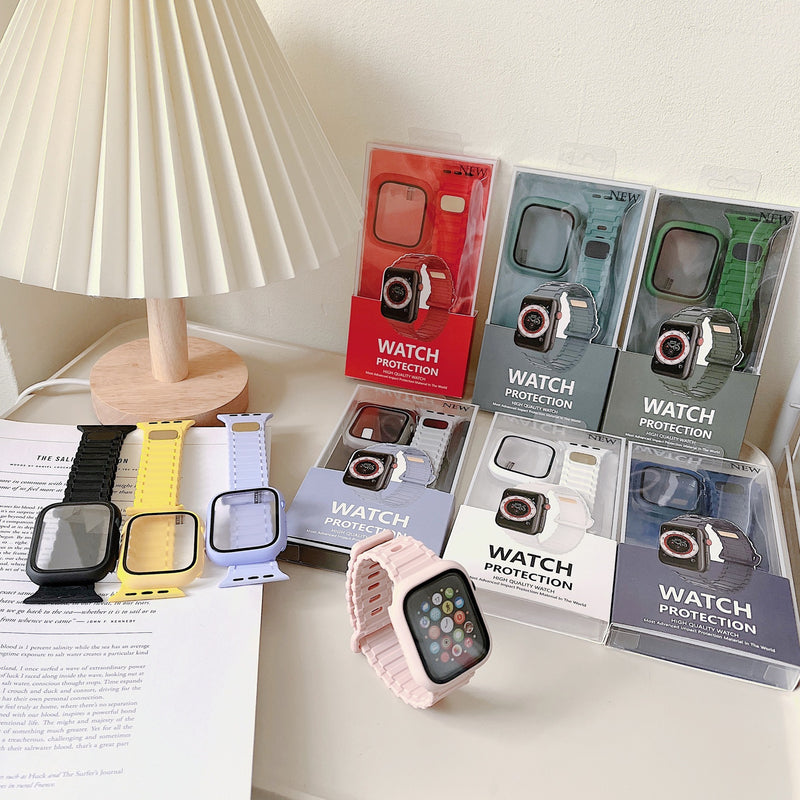 Cargue la imagen en el visor de la galería, [3 in 1 - Case + Protector + Band] Apple Watch Series 1/2/3 38mm &amp; 42mm Full Covered Magnetic Silicone Fashion Protection Bundle - Polar Tech Australia
