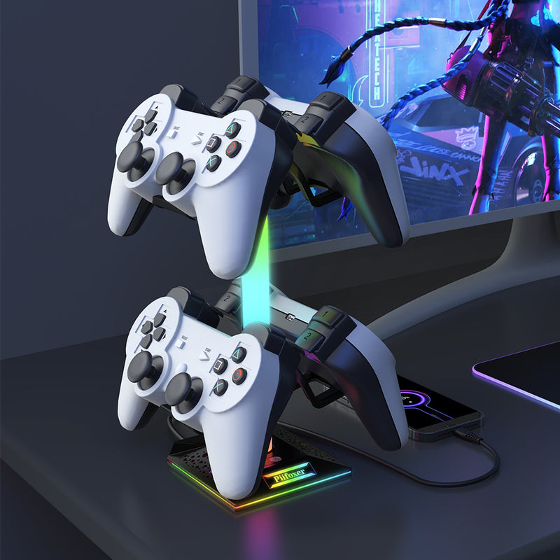 Load image into Gallery viewer, RGB Lighting Game Controller Hook and Charger, Headset Display Stand
