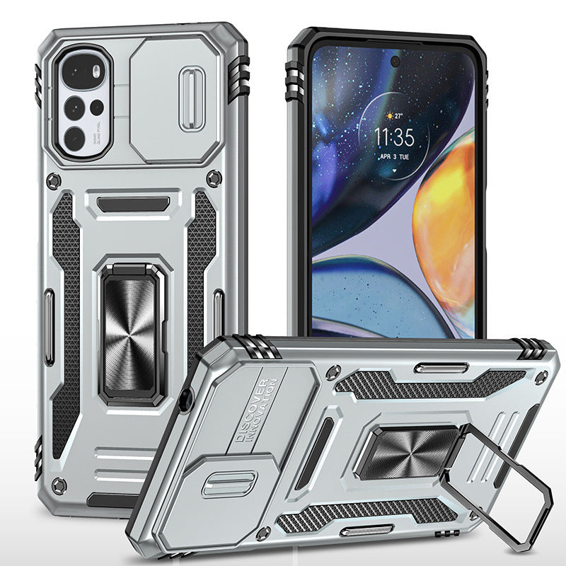Chargez l&#39;image dans la visionneuse de la galerie, [Magnetic Rotable Kickstand][Slide Camera Cover] Motorola Moto G22 - Shield Shockproof Rugged Heavy Duty Case - Polar Tech Australia
