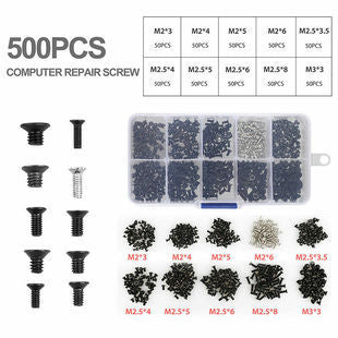Load image into Gallery viewer, [500 Pieces] Alloy Steel PC Computer Laptop Mobile Phone Printer Electronics Screw Set (M2 M2.5 M3)
