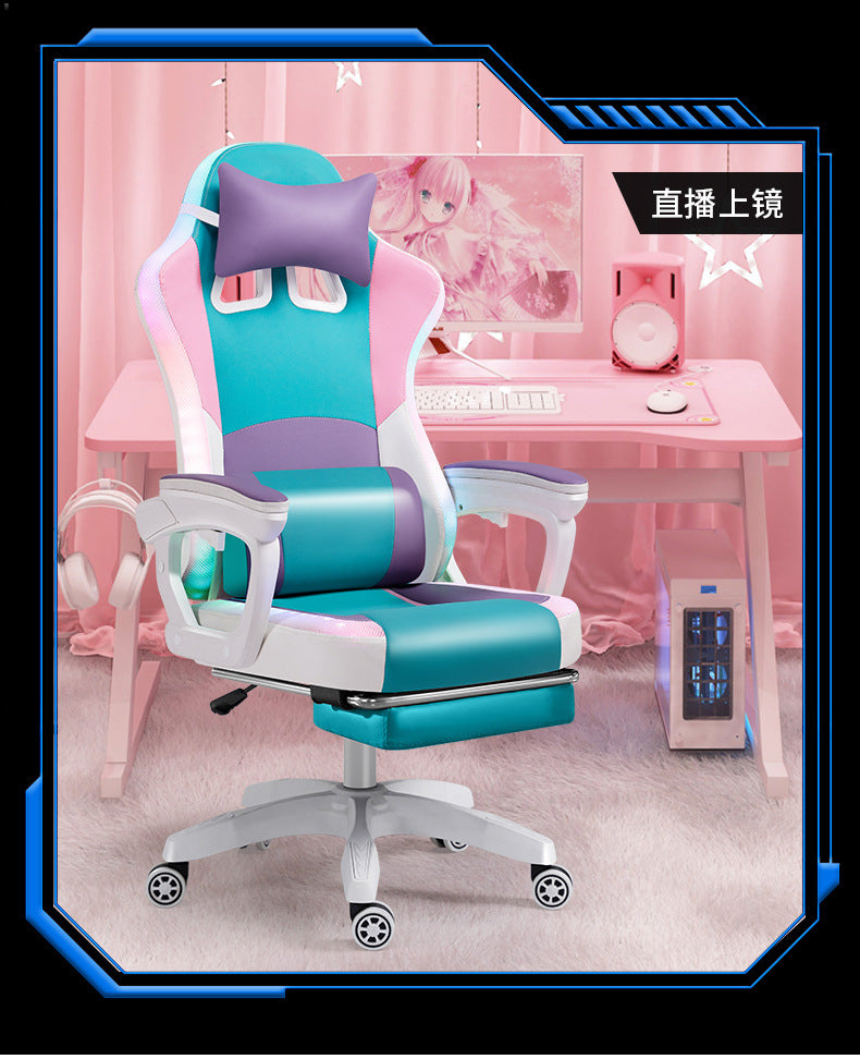 Load image into Gallery viewer, [Built-in RGB Light &amp; Bluetooth Speaker] American Style PU Leather Gaming Racing Chair OFFICE Computer Chair - Polar Tech Australia
