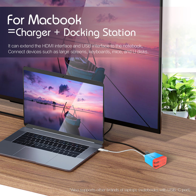 Cargue la imagen en el visor de la galería, Switch Dock GaN Fast Charging HDMI Hub Portable Dock - Polar Tech Australia
