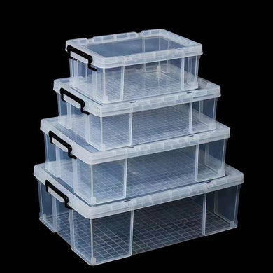 [4Pcs Set] Heavy Duty Extra Thick 17L 25L 40L 60L Clear Food Grade Stackable Plastic Storage Bins Box Container With Lid - Polar Tech Australia