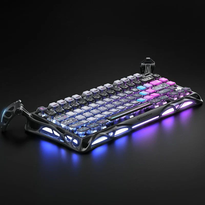 Cargue la imagen en el visor de la galería, Gravastar Mercury K1 Pro 75% Wireless Mechanical Gaming Keyboard Aluminum Alloy Material With RGB Lighting
