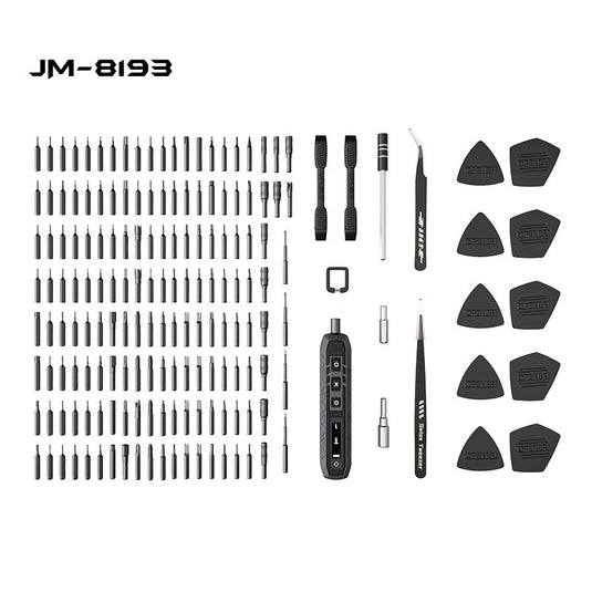 [JM-8193] JAKEMY 180-in-1 Electric Mini Container Smart LED Rectangular Electric Screwdriver Set with 3-Speed Torque - Polar Tech Australia