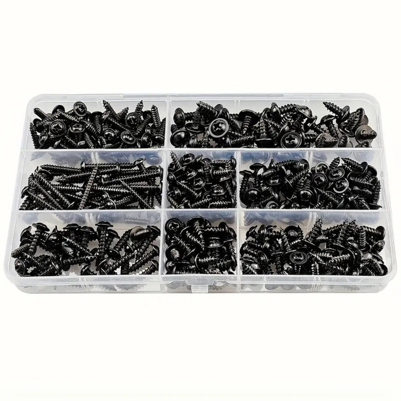 Load image into Gallery viewer, [340 Pieces] Stain Steel Black Self Tapping Screw M3.5 M4 M5 Cross Self Drilling Screws With Washer
