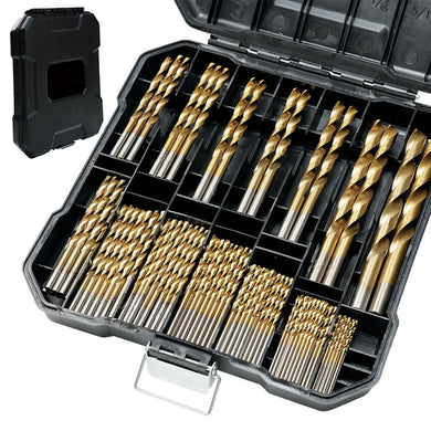 [230 in 1] High Speed Steel Titanium Twist Drill Bit Set for Steel, Wood, Plastic, Metal, Copper, Aluminum Alloy with Storage Case