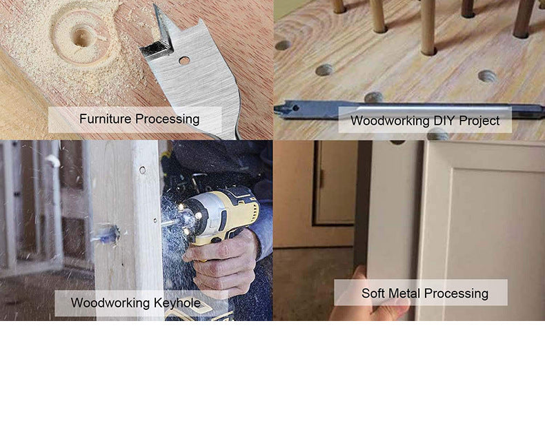 Cargue la imagen en el visor de la galería, [6 in 1] Stainless Steel Wood Flat Drill Set Head (10 - 25mm)
