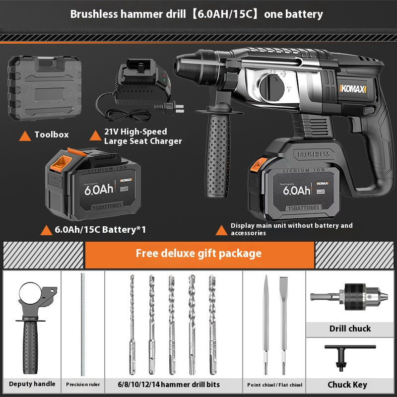 Load image into Gallery viewer, [Bundle Kit] Komax 21V 1000W High Power Cordless Electric hammer Drill 26mm rotary machine SDS plus with 3 modes, cordless drill machine with reverse/forward switch, Brushless motor
