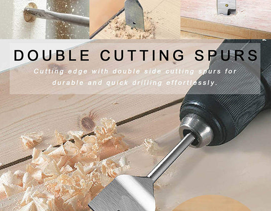 [6 in 1] Stainless Steel Wood Flat Drill Set Head (10 - 25mm)