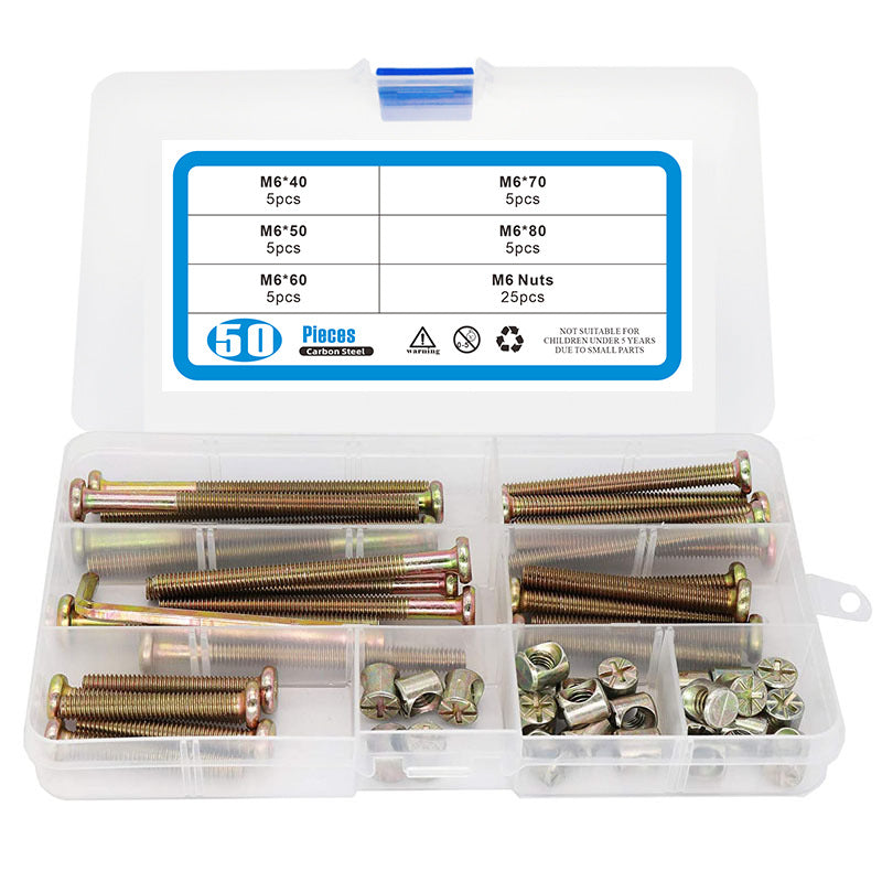 Load image into Gallery viewer, [50 Pieces] M6 Hex Drive Socket Cap Screws Barrel Nuts Assortment Kit
