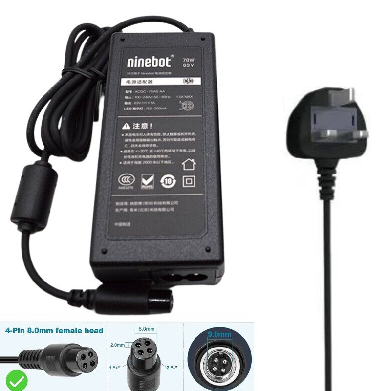 Cargue la imagen en el visor de la galería, [70W/63V-1.1A][4 Pins] Segway Ninebot Scooter S/Mini PRO/Mini lite / L8 / One A1/ One S2/ S-MAX, N3M240, N3MM240 Replacement Charger - Polar Tech Australia

