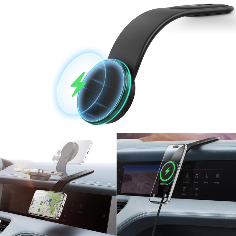 Chargez l&#39;image dans la visionneuse de la galerie, [L15B] Magsafe Compatible QI 15W Wireless Charging Foldable Magnet Magnetic Dashboard Charger &amp; Mount Holder - Polar Tech Australia
