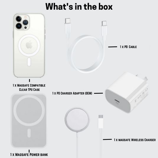 [5 in 1 Essential Kit] Apple iPhone 16 Plus/Pro/Max MagSafe Case/Charger Adapter/Charging Cable/Magnet Power Bank/Magsafe Wireless Charger - Polar Tech Australia