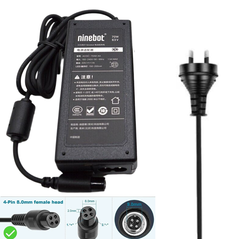 Cargue la imagen en el visor de la galería, [70W/63V-1.1A][4 Pins] Segway Ninebot Scooter S/Mini PRO/Mini lite / L8 / One A1/ One S2/ S-MAX, N3M240, N3MM240 Replacement Charger - Polar Tech Australia
