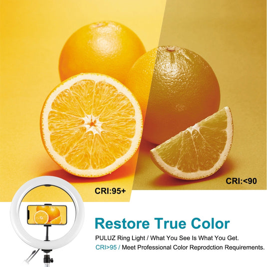 RGBW Ring Light with Remote Control + 1.1m Tripod Stand Live Streaming Kit