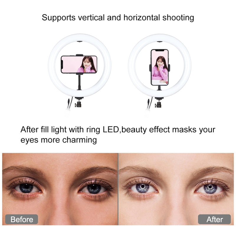 Load image into Gallery viewer, RGBW Ring Light with Remote Control + 1.1m Tripod Stand Live Streaming Kit
