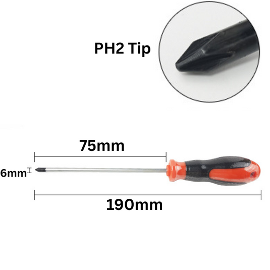 Standard PH2 Tip Phillips Screwdriver Extra Long