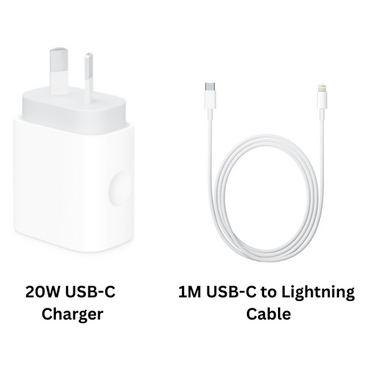 [Bundle] Apple OEM 20W Fast PD USB-C Port Wall Charger + USB-C to Lighting Cable