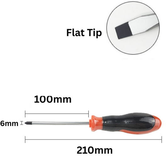 6mm Wide Standard Flat Head Screwdriver Extra Long