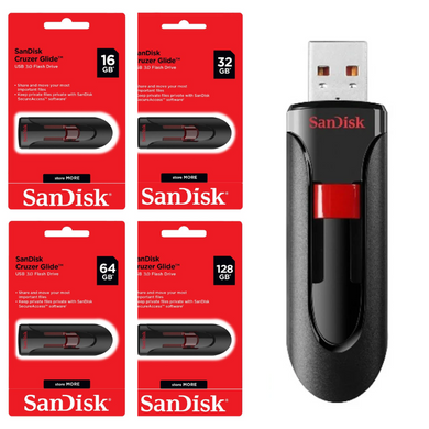 SanDisk Cruzer Glide USB Flash Drive - 8GB 16GB 32GB 64GB 128GB 256GB High Speed USB 3.0 Gen Up to 160Mb/s