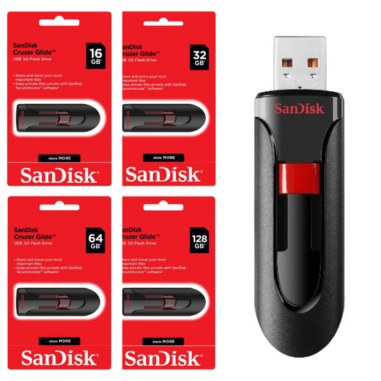 SanDisk Cruzer Glide USB Flash Drive - 8GB 16GB 32GB 64GB 128GB 256GB High Speed USB 3.0 Gen Up to 160Mb/s