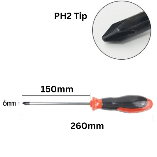 Standard PH2 Tip Phillips Screwdriver Extra Long