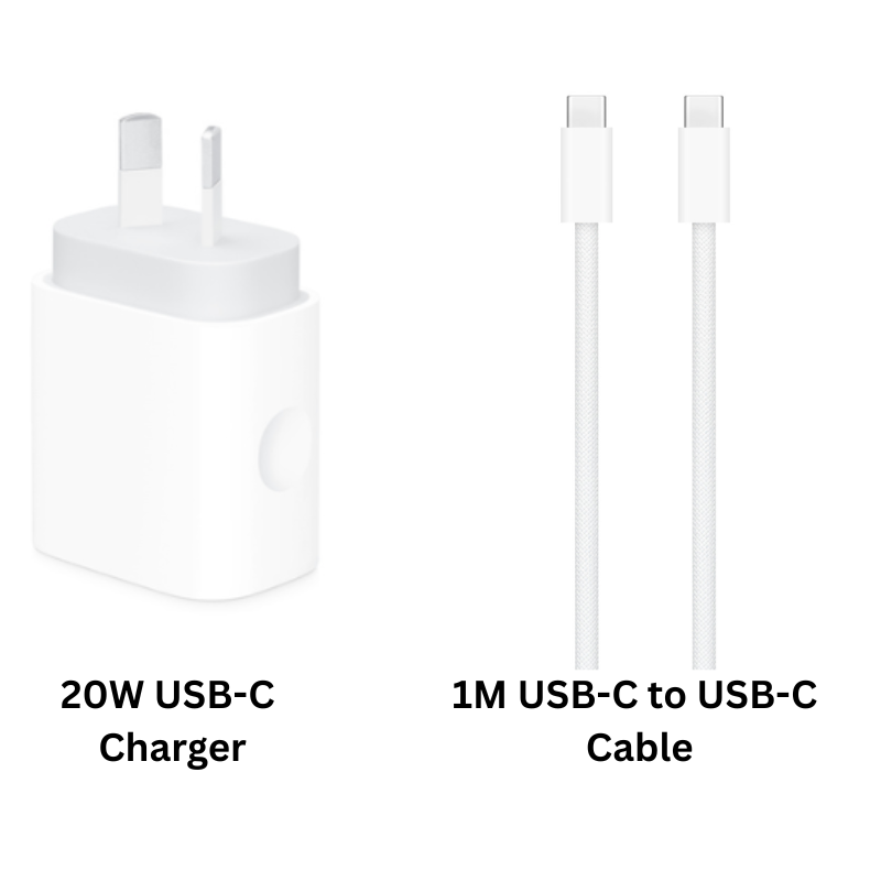 Cargue la imagen en el visor de la galería, [Bundle] Apple OEM 20W Fast PD USB-C Port Wall Charger + USB-C to USB-C Cable (1M)
