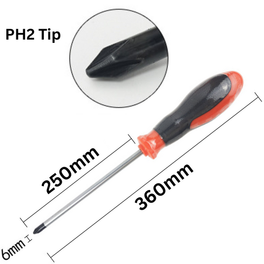 Standard PH2 Tip Phillips Screwdriver Extra Long