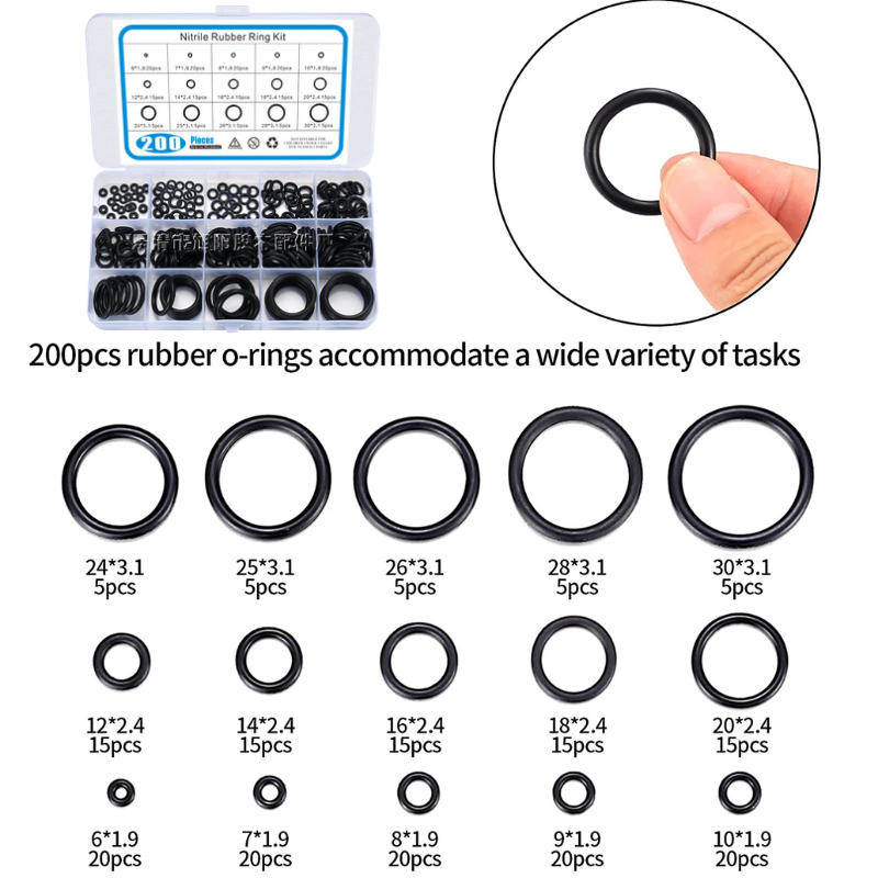Load image into Gallery viewer, [200 Pieces] Rubber Washers Seal O Rings (6mm - 30mm)
