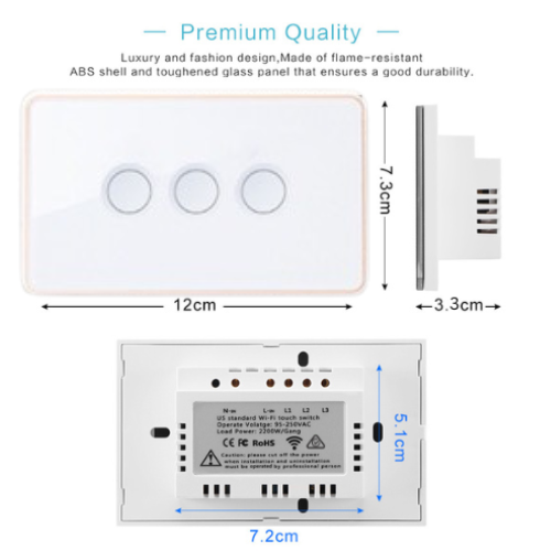 Chargez l&#39;image dans la visionneuse de la galerie, [TUYA Smart Home][SAA Approved] TUYA WiFi Smart Touch Switch Home Light  Remote AU Versione Control 1/2/3/4 Gang Wall Switch Metal Panel - Polar Tech Australia
