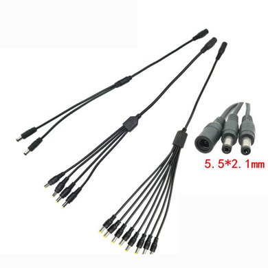 DC Power 1 DC Female To 2/4/8 Male Plug Splitter Adapter Connector Cable
