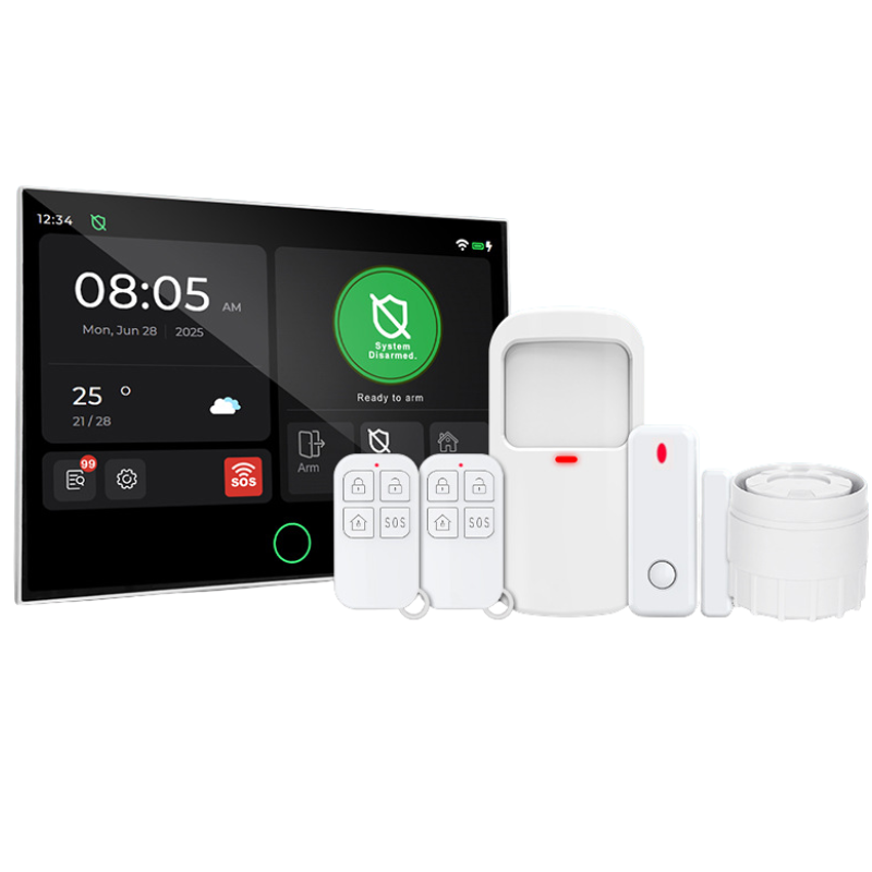 Cargue la imagen en el visor de la galería, Tuya WiFi+GSM 4G &amp; WIFI Touch Screen Wireless Home Security PIR SOS Alarm System Set
