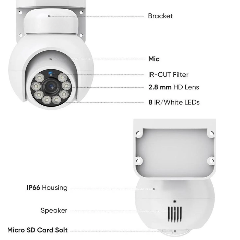 Load image into Gallery viewer, TUYA &amp; Onvif 8MP PTZ Two-way Talk PoE 2.8mm FHD Outdoor Security Full Color Night Vision Camera
